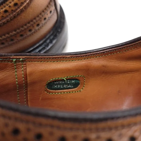 Florsheim Imperial OXFORD Mens Shoes Size 10.5 C WINGTIP Gunboat Kenmoor   Brown - Picture 10 of 12